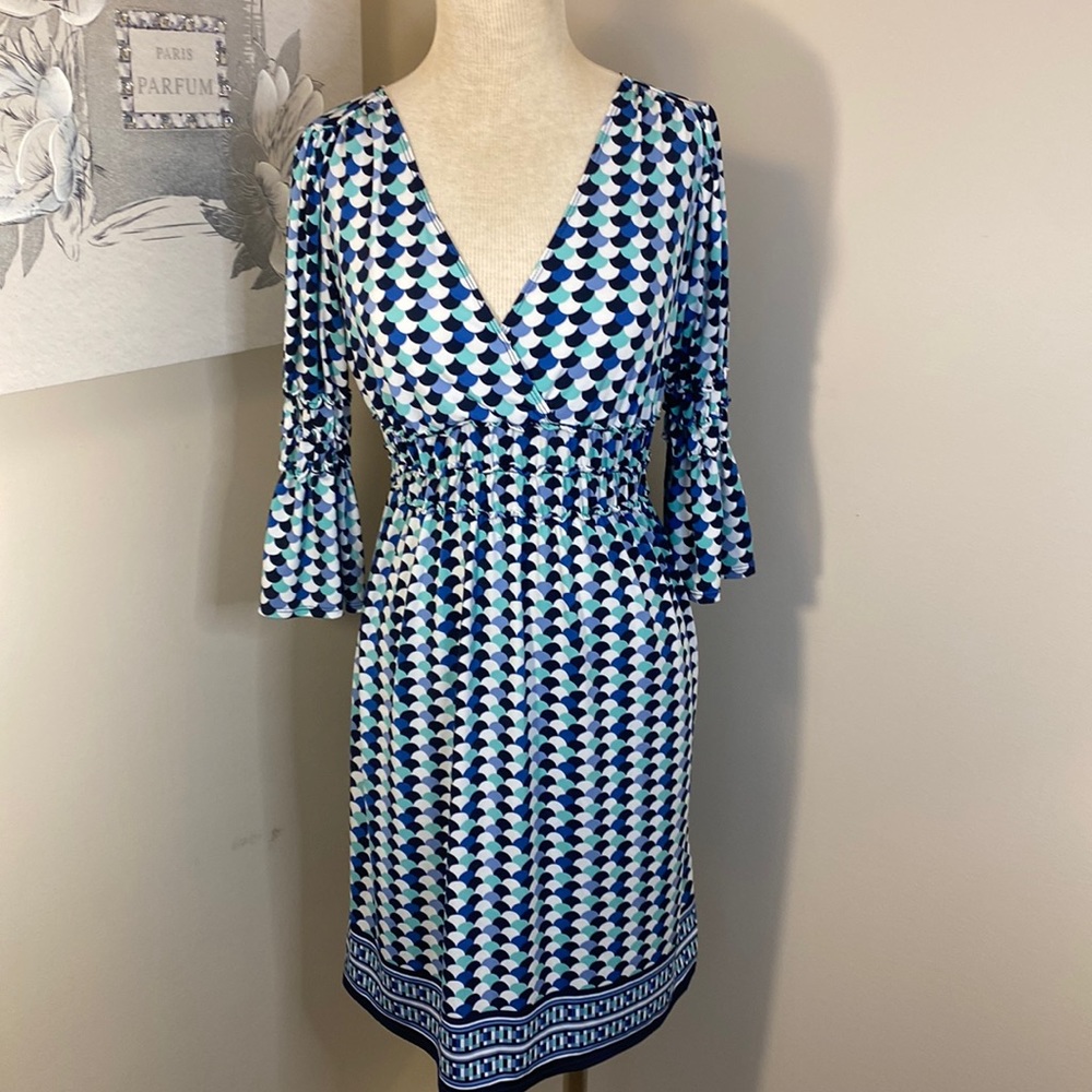 Max Edition Mermaid scale pattern dress elastic waist size medium